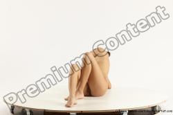 Nude Gymnastic poses Woman White Slim long brown Multi angle poses Pinup